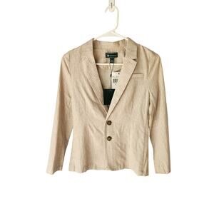 NWT Brooks Brothers Boy's Striped Blazer Jacket Beige 10